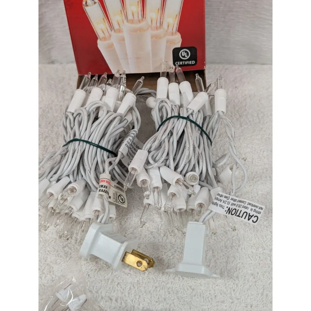 Christmas - Merry Brite - 70 Count - Mini Lights - Clear Bulb/White Wire -3 Pack